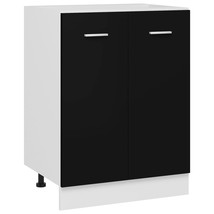 Bottom Cabinet Black 60x46x81.5 cm Engineered Wood - £41.84 GBP