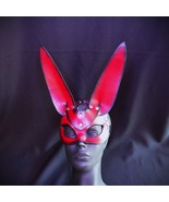 Handmade Leather Rabbit Mask – Mysterious &amp; Elegant Masquerade BDSM Acce... - €46,96 EUR