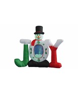 USED 4 Foot Tall Christmas Inflatable Snowman Color LED Lawn Outdoor Decoration - $34.65