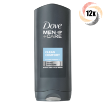 12x Bottles Dove Men + Care Clean Comfort Mild Face & Body Wash Gel | 400ml - £59.01 GBP
