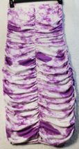 Capella Skirt Womens Large Purple White Tie Dye Ruched Polyester Elastic... - £12.34 GBP