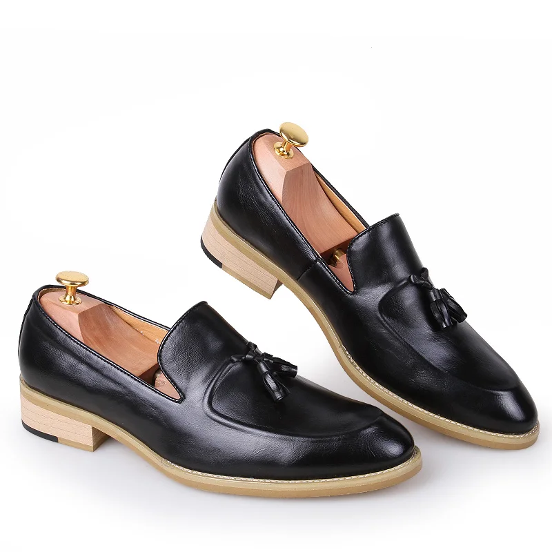 Men Shoes High Quality Leather Men Loafers Shoes Vintage Tassel Leather ... - $47.03
