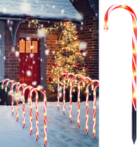 Joiedomi 17&quot; Christmas Candy Cane Pathway Markers Lights, Set of 12 Christmas Pa - £28.64 GBP