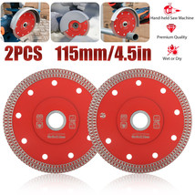 2Pcs 4.5in Porcelain Tile Turbo Diamond Dry Cutting Disc Grinder Wheel S... - £18.92 GBP