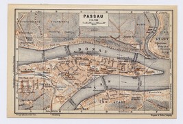 1929 Vintage Map Of Passau / Bavaria Germany - £15.87 GBP