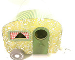 Decorative Birdhouse Tear Drop Camper Trailer Figure Decor Wood and tin CBK - $33.26