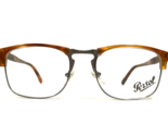 Persol Eyeglasses Frames 8359-V 96 Terra di Siena Brown Silver Square 53... - $93.28