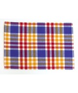 (6) Lintex Placemats Verona Plaid Red Blue Yellow 13&quot; X 19&quot; New Home - £23.59 GBP