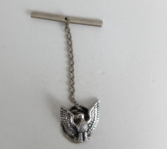 Vintage Flying Bald Eagle Silver Lapel Hat Pin Tie Tack - £6.44 GBP