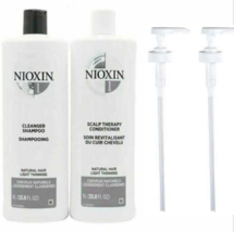 NIOXIN System 1 Cleanser &amp; Scalp Therapy Conditioner 33.8oz Duo 2 Pumps - £38.36 GBP