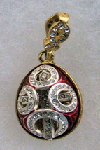 Handmade Russian Faberge Egg Pendant Silver And Gold Cutout Design - £66.36 GBP