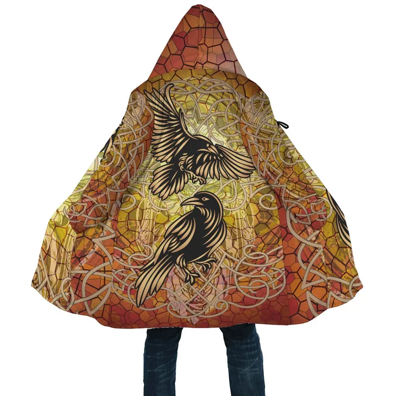 The latest Vi style winter cloak Odin Crow World Tree tattoo 3D printed fleece h - £180.47 GBP