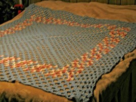 Crochet Afghan, Bed Spread Lovely Hand Knit 57 x 64 inches - £61.58 GBP