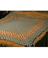 Crochet Afghan, Bed Spread Lovely Hand Knit 57 x 64 inches - £60.72 GBP