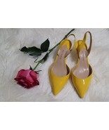 Paul Andrew Yellow Leather Rhea Sandals Slingback Pumps Size 38 - $93.42 CAD