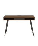 Mid-Century Modern Walnut Desk: USB, Power, Drawers, Home Office - $3,257.49 MXN
