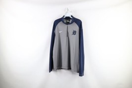 Nike Mens Large Old English D Detroit Tigers Baseball Half Zip Pullover Sweater - £27.18 GBP