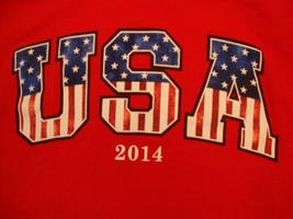 USA 2014 United States of America Flag Patriotic Red T Shirt M - £14.98 GBP
