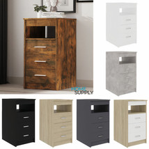 Modern Wooden Home Storage Cabinet Unit With 3 Drawers &amp; Open Compartment Wood - £63.44 GBP+