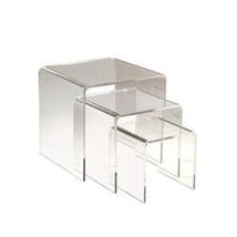 Clear Square Acrylic Riser set of 3, 6&quot; x 6&quot; x 6&quot; tall, 8&quot; x 8&quot; x 8&quot; tal... - £44.33 GBP