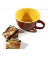 One Kathy Ireland Home China A CAFE BOWL MUG Orange w Yellow Interior + ... - $1.97