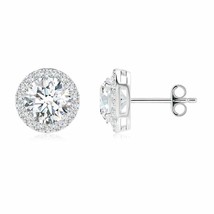Authenticity Guarantee 
ANGARA Lab-Grown Diamond Halo Stud Earrings in 925 Si... - £1,334.81 GBP