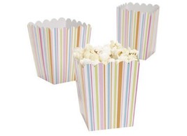 24 Pastel Stripe Striped Popcorn Boxes “You’re a Hoot” Shower Party Favors - £6.61 GBP