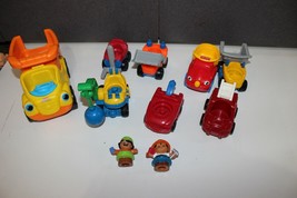 lot Fisher Price Little People construction Worker figures Trucks Tow Do... - $14.85