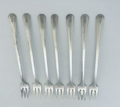 Clarion Silverplate Cocktail Seafood 7 Forks 1931 by Oneida Community Par Plate - £24.42 GBP