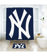 New York Yankees Shower Curtain Bath Mat Bathroom Waterproof Decorative - £17.97 GBP+