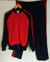 Rare Vintage Adidas Large Track Suit Blue Red Trefoil Run DMC  UU - £143.83 GBP