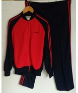 Rare Vintage Adidas Large Track Suit Blue Red Trefoil Run DMC  UU - £144.21 GBP