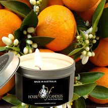 Patchouli Neroli Orange Blossoms Soy Wax Scented Tin Candles, Vegan, Hand Poured - £11.72 GBP+