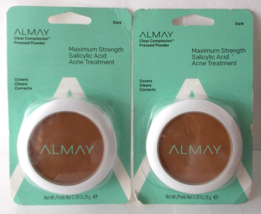 2X ALMAY Clear Complexion Pressed Powder Maximum Strength Acne Treatment Dark - £3.85 GBP