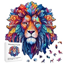 Wooden  Jigsaw Puzzle  Colorful Lion A3  Large Size Appx 11 x 11 - £13.29 GBP