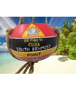 Hand Painted Key West Southernmost Point Hanging Coconut Shell Planter H... - £6.66 GBP