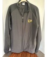 NHL Chicago Blackhawks Men&#39;s sz M Embroidered Logo Hockey Gray Full Zip ... - $34.12 CAD