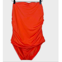 CALVIN KLEIN orange strapless tie back one piece ruched swimsuit size 16 - $33.87