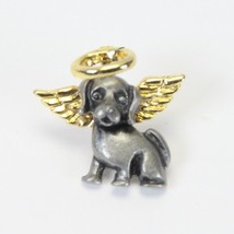 Pewter &amp; Gold-tone Dog Angel Lapel Pin .8&quot; x .7&quot; - £12.49 GBP