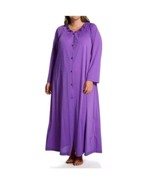 SHADOWLINE Robe Sz M Women&#39;s Nylon Purple Floor Length Long Sleeve Butto... - $19.99