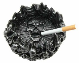 Arch Devil Skull Face Fire Hell Bone Spiral Cigaretter Ashtray Resin Fig... - $19.99