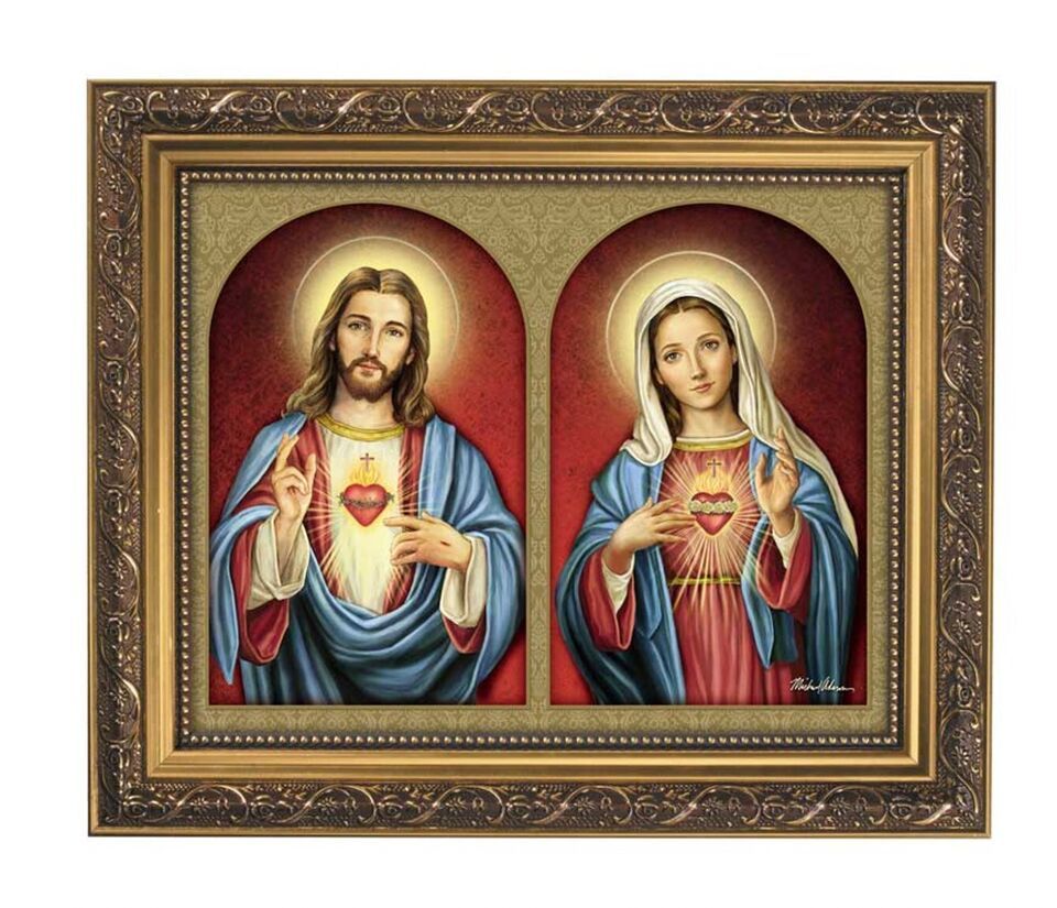 Sacred Heart of Jesus & Immaculate Heart of Mary Picture Frame, New #AB-010