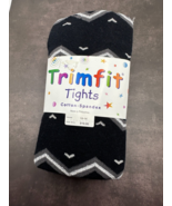 Trimfit Girls&#39; Cotton-Spandex Tights (L 10-14) | Black Pattern | NWT - $128.30 MXN
