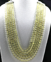 Natural Lemon Quartz Beads 5 L 834 Ct Round Yellow Gemstone Fashion Necklace - £144.28 GBP