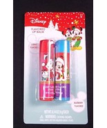 Mickey &amp; Minnie Mouse Christmas 2 pack Lip Balm Blueberry Cherry NEW - $55.74 MXN