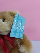 Vintage Plush Sebastian Teddy Bear Brown w/ Red Ribbon USA Toy Burton &amp; ... - £15.81 GBP