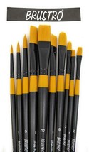 Lot of 10 Brushes Brustro Artists Gold TAKLON Acrylics Oil Water Color Art Craft - £31.77 GBP