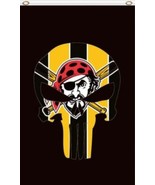 Pittsburgh Pirates Punisher Skull Flag 3X5Ft Banner USA Polyester with B... - €15,35 EUR