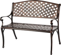 Patio Sense 61491 Patio Bench Cast Aluminum Lightweight Sturdy Bench Per... - $176.99