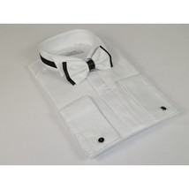 Mens CEREMONIA Tuxedo Formal Shirt 100% Cotton Turkey Slim Fit #stn 13 jkp White image 2